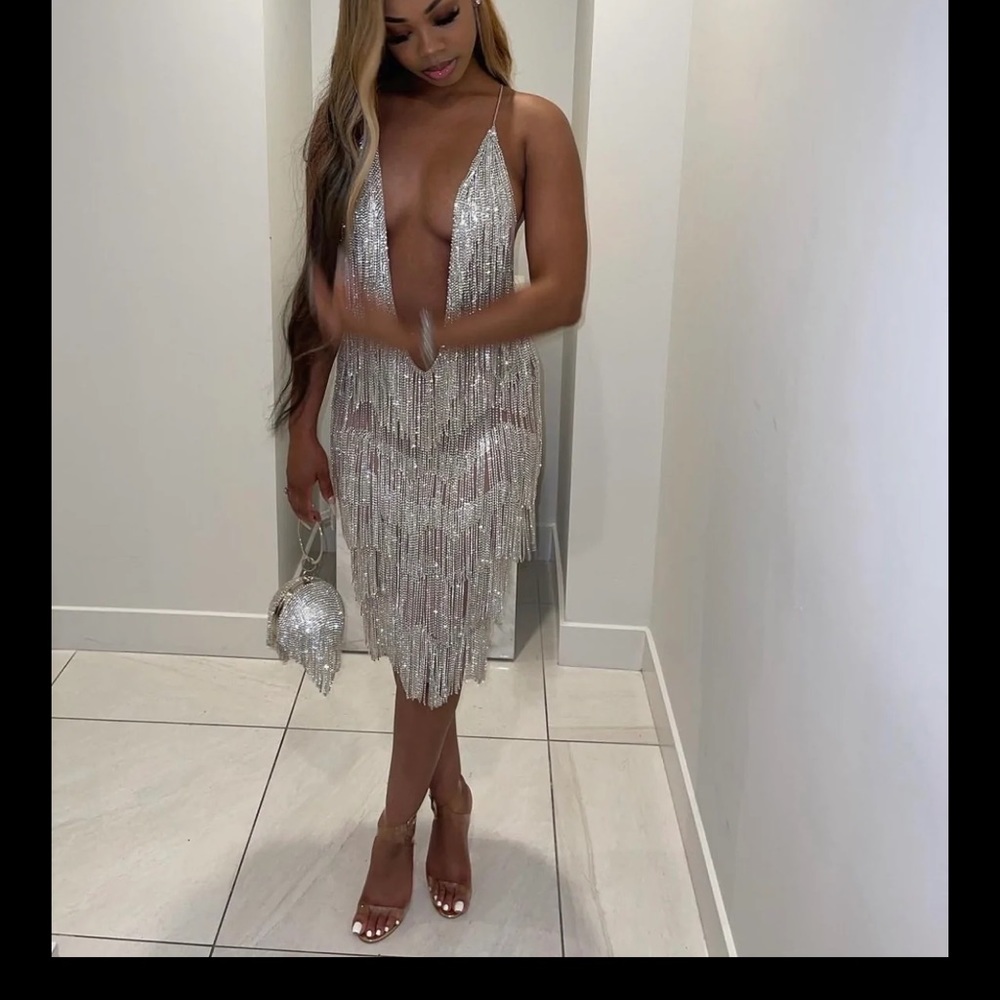 Silver Fringe Dress